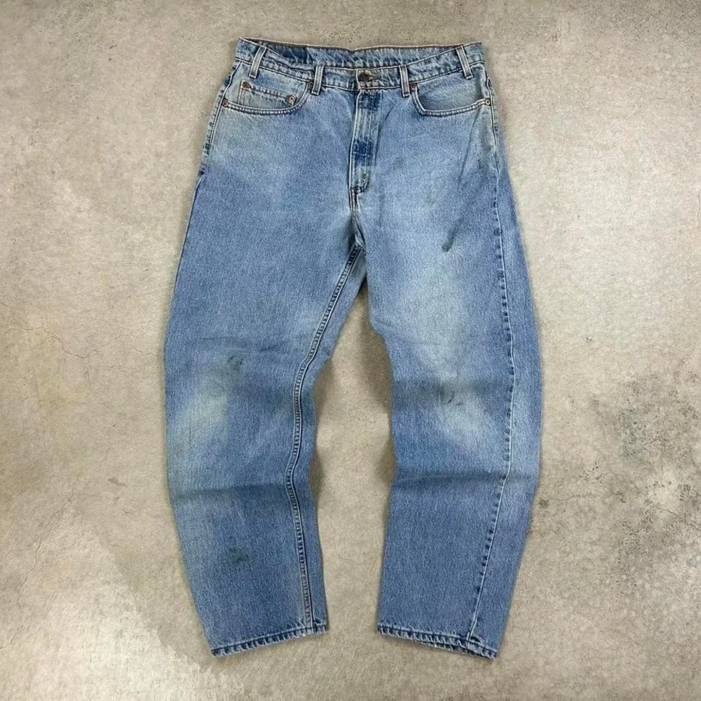 Vintage 90s Levis 550 Jeans Size 36x32 Blue Light Denim Relaxed Fit Straight Leg
